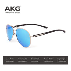 AKG Aviator Mirror Polarized Sunglasses 1621 - CrystalHillGlasses.com